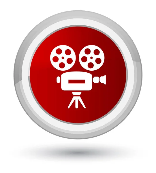 Video camera icon prime red round button — Stock Photo, Image