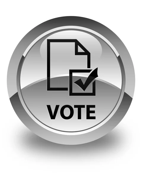 Голосування (піктограма опитування) глянцева біла кругла кнопка — стокове фото