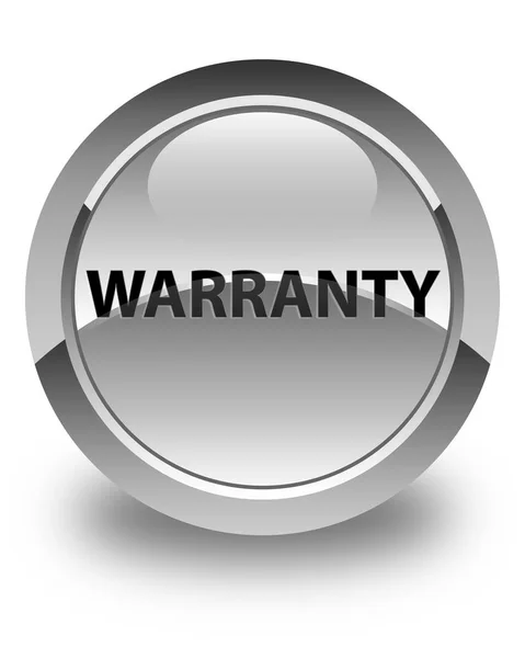 Warranty glossy white round button — Stock Photo, Image