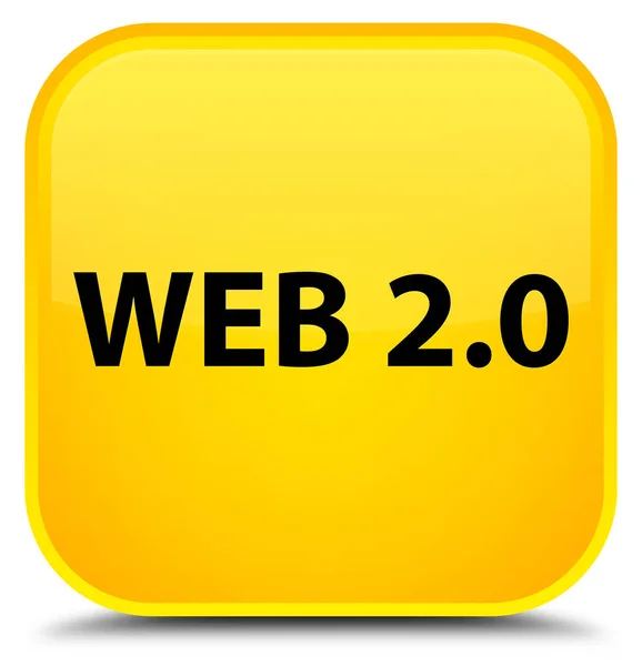 Web 2.0 özel sarı kare düğme — Stok fotoğraf