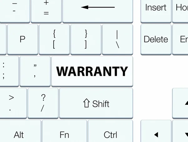 Garancia fehér billentyűzet gombra — Stock Fotó