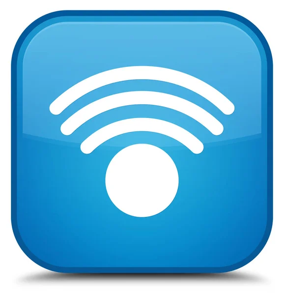 WiFi pictogram speciale cyaan blauw vierkante knop — Stockfoto