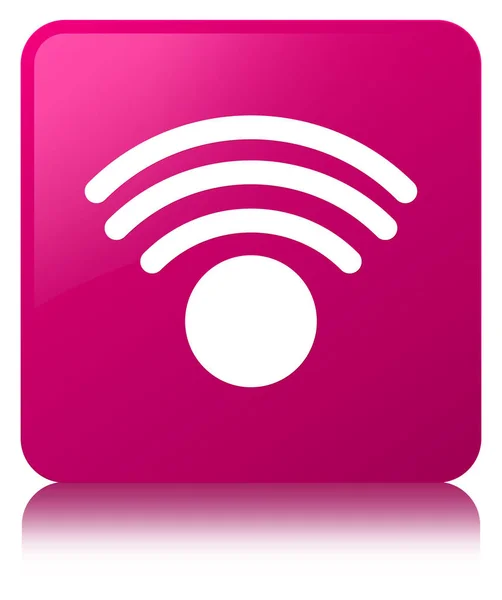 WiFi pictogram roze vierkante knop — Stockfoto
