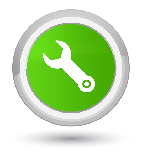 Csavarkulcs ikon elsődleges puha zöld kerek gomb — Stock Fotó