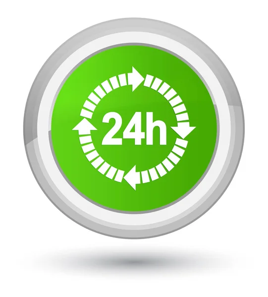 24 godziny dostawy ikona prime miękki zielony okrągły przycisk — Zdjęcie stockowe