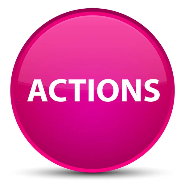 Actions special pink round button — Stock Photo, Image