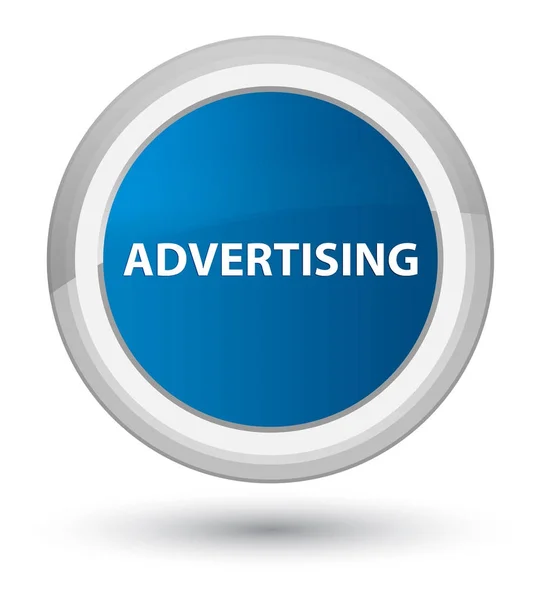 Publicidade botão redondo azul principal — Fotografia de Stock