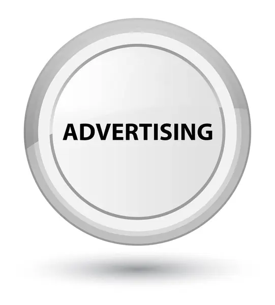 Publicidade botão redondo branco principal — Fotografia de Stock