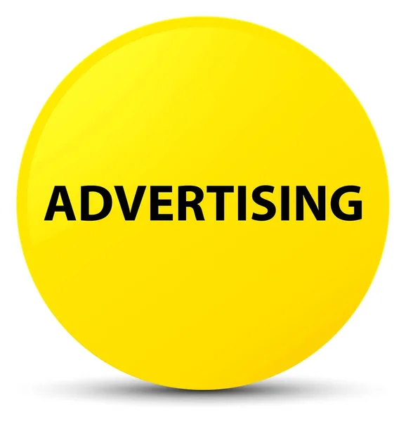 Reklám sárga kerek gomb — Stock Fotó