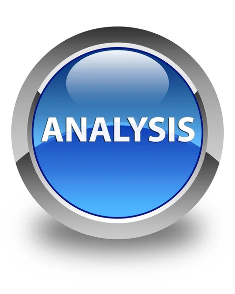 Analysis glossy blue round button — Stock Photo, Image