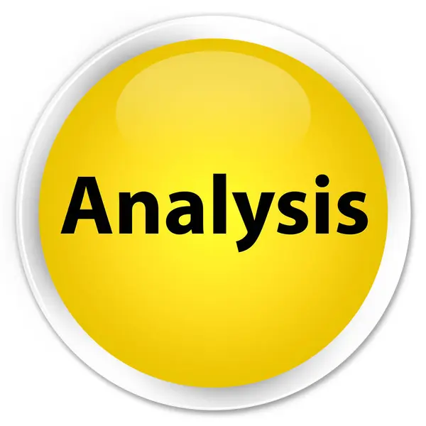 Аналіз преміум жовта кругла кнопка — стокове фото