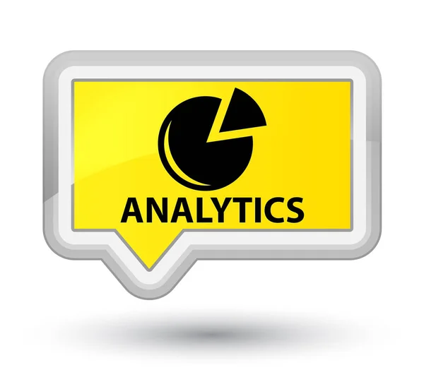 Аналітика (піктограма графа) кнопка правого жовтого банера — стокове фото