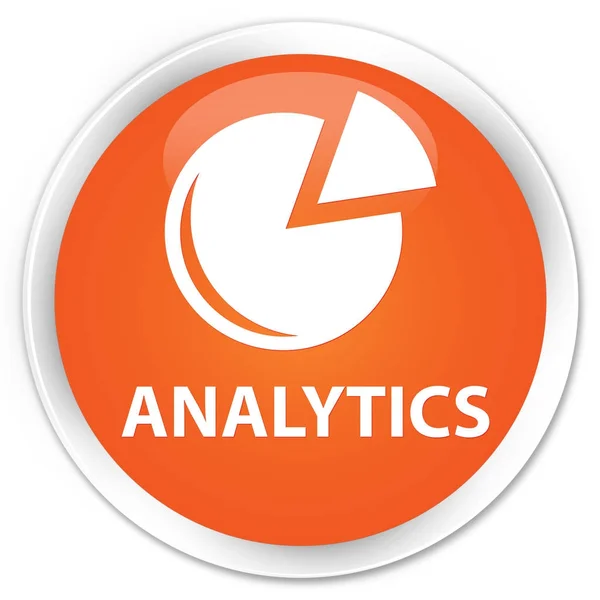 Orange premium Analytics (ikonę wykresu) okrągły przycisk — Zdjęcie stockowe