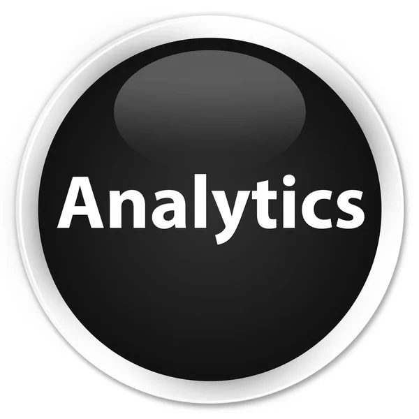 Analytics premium czarny okrągły przycisk — Zdjęcie stockowe