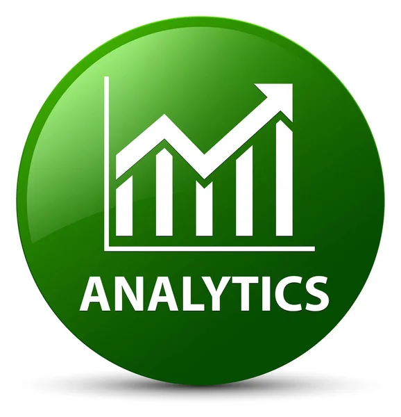 Analytics (statystyki ikona) zielony okrągły przycisk — Zdjęcie stockowe