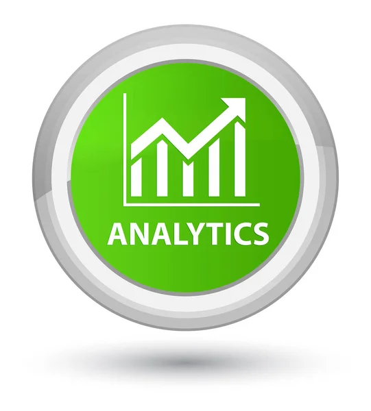 Analytics (statistics icon) prime soft green round button — Zdjęcie stockowe
