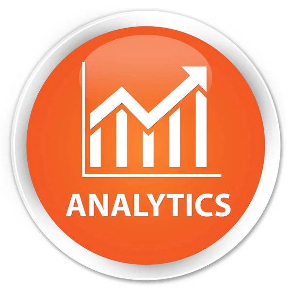 Orange premium Analytics (statystyki ikona) okrągły przycisk — Zdjęcie stockowe