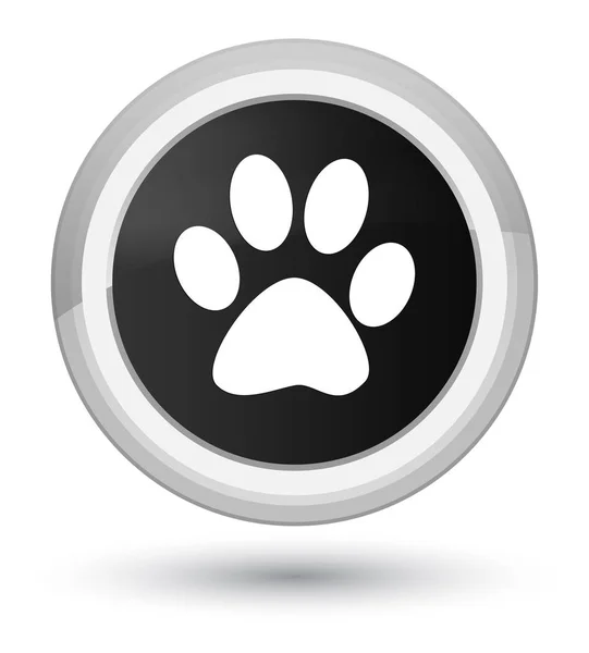 Animal footprint icon prime black round button — Stock Photo, Image