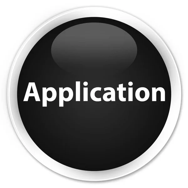 Application premium black round button — Stock Photo, Image