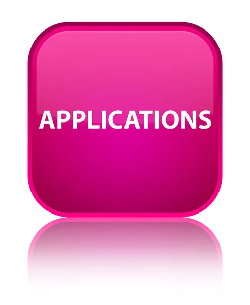 응용 프로그램 특별 한 분홍색 사각형 버튼 — 스톡 사진
