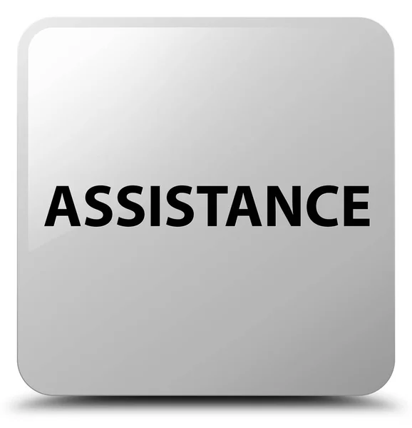 Assistance white square button — Stock Photo, Image