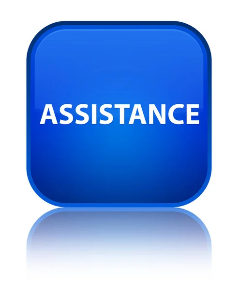 Assistance special blue square button — Stock Photo, Image