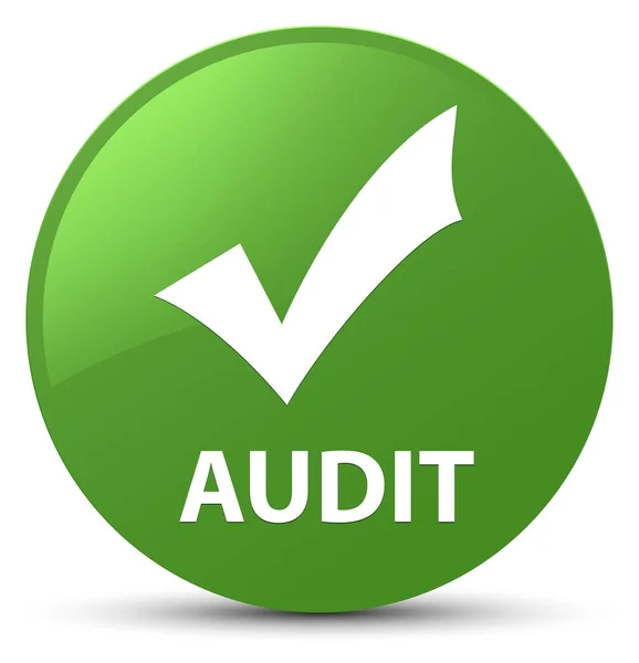 Auditoria (validar ícone) botão redondo verde suave — Fotografia de Stock