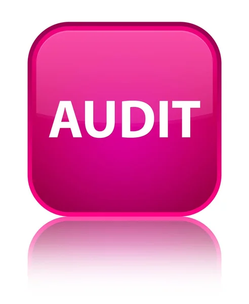 Audit special pink square button — Stock Photo, Image