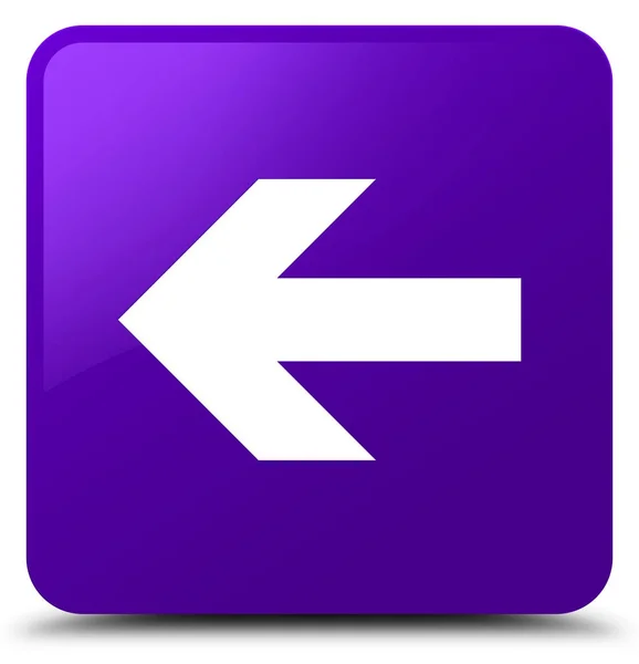 Back arrow icon purple square button — Stock Photo, Image