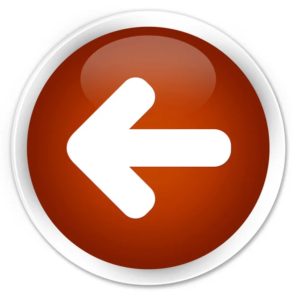 Ícone de seta traseira botão redondo marrom prémio — Fotografia de Stock