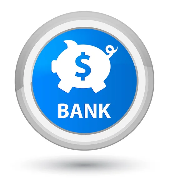 Bank (Sparschweinchen-Dollarzeichen) prime cyan blue round button — Stockfoto