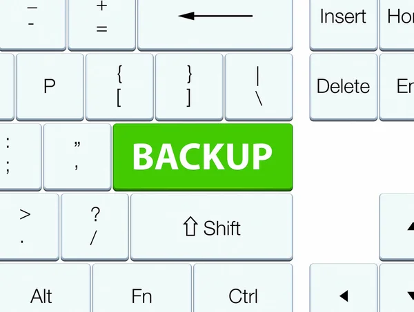Botão de teclado verde suave de backup — Fotografia de Stock