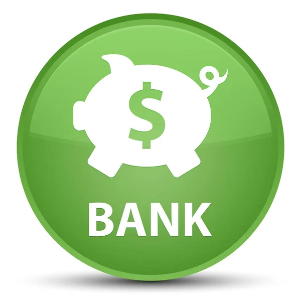 Banco (signo de dólar caja de cerdito) botón redondo verde suave especial — Foto de Stock