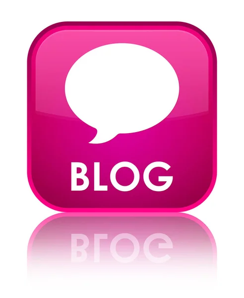 Blogg (konversationssymbol) särskilda rosa fyrkantig knapp — Stockfoto