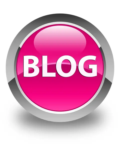 Blog glansigt rosa runda knappen — Stockfoto