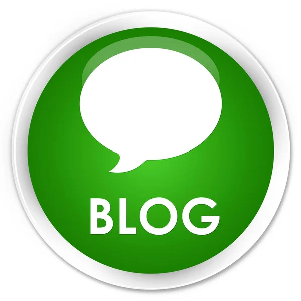 Blog (icône de conversation) bouton rond vert premium — Photo