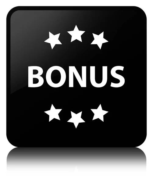 ボーナス アイコン黒い正方形ボタン — ストック写真
