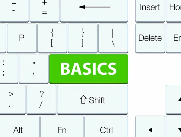 Noções básicas botão teclado verde macio — Fotografia de Stock
