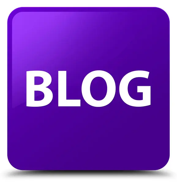 Blog paarse vierkante knop — Stockfoto