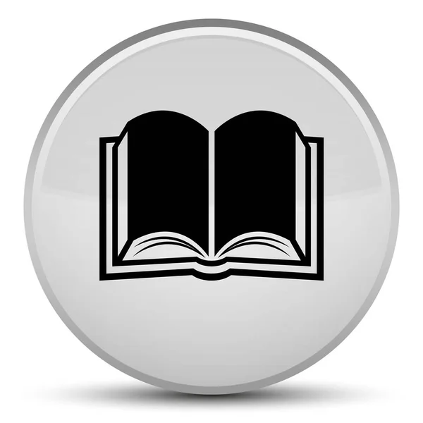 Βιβλίο ειδικής λευκό στρογγυλό κουμπί εικονίδιο — Φωτογραφία Αρχείου