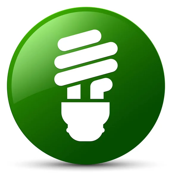 Лампочка зелена кругла кнопка — стокове фото