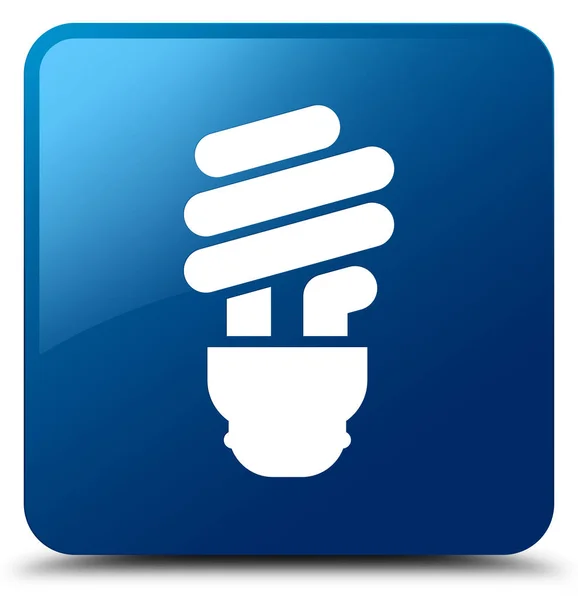 Ícone da lâmpada azul botão quadrado — Fotografia de Stock
