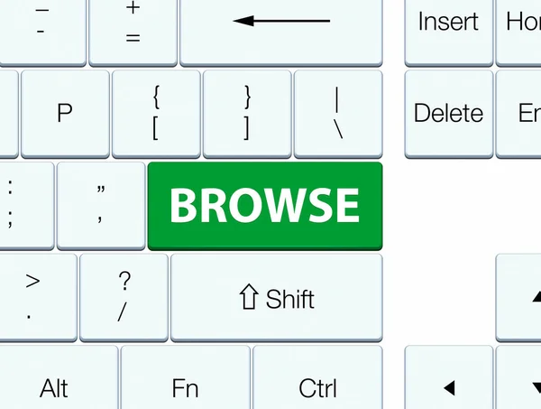 Browse green keyboard button — Stock Photo, Image
