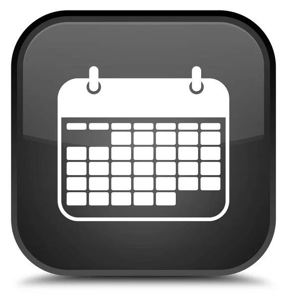 Ícone do calendário botão quadrado preto especial — Fotografia de Stock