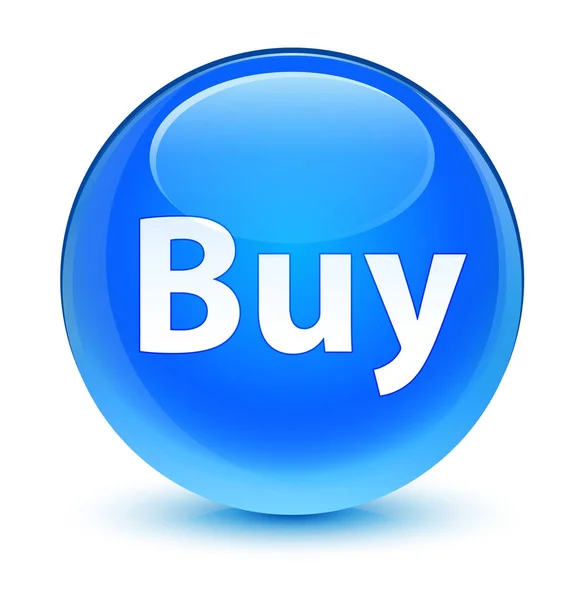 Kaufen glasig cyanblau runden Knopf — Stockfoto
