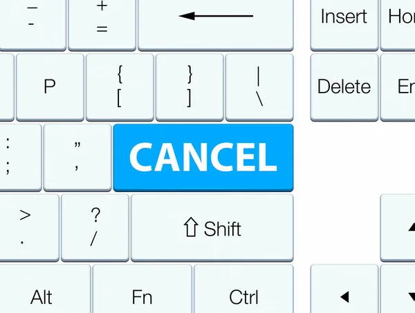 Cancelar botão de teclado azul ciano — Fotografia de Stock