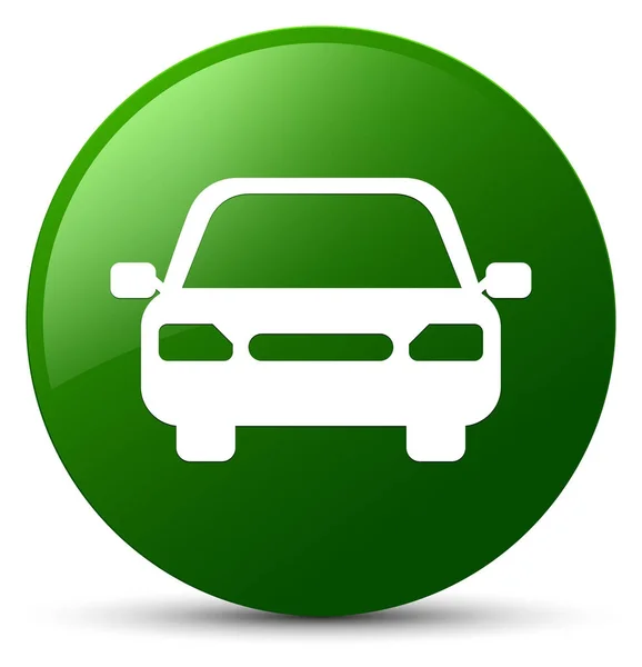 Αυτοκίνητο πράσινο εικονίδιο στρογγυλό κουμπί — Φωτογραφία Αρχείου