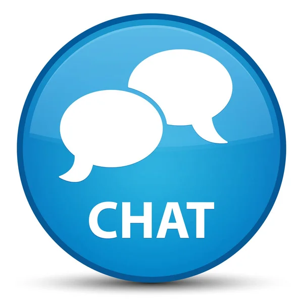 Chat special cyan blue round button — Stock Photo, Image