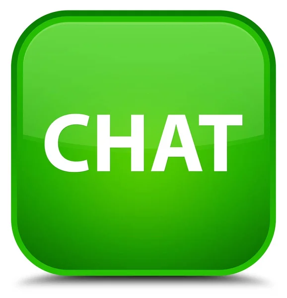 Chat special green square button — Stock Photo, Image