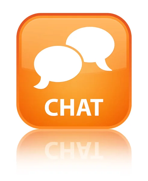 Chat special orange square button — Stock Photo, Image